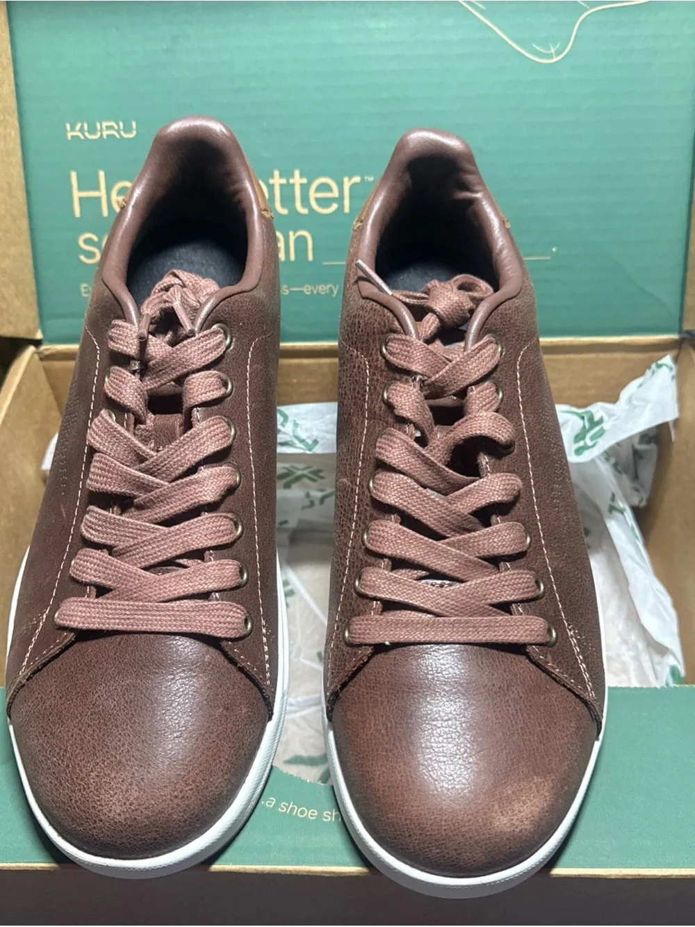 Kuru Men’s 10 Medium Brown Casual Leather Sneakers